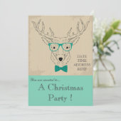 Uitnodiging voor kerstfeestdagen bij rendieren (Staand voorkant)