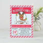 Uitnodiging voor kerstfeestdagen bij rendieren (Staand voorkant)