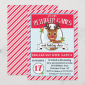 Uitnodiging voor kerstfeestdagen bij rendieren (Voorkant / Achterkant)