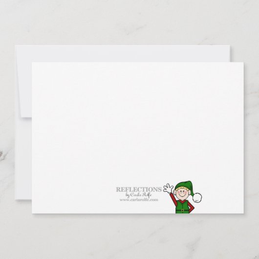 Uitnodiging voor kerstfeestdagen dansende Elves (Achterkant)