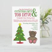 Uitnodiging voor kerstfeestdagen en Speelgoed (Staand voorkant)