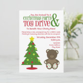 Uitnodiging voor kerstfeestdagen en Speelgoed (Staand voorkant)