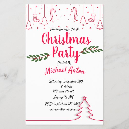 Uitnodiging voor kerstfeestdagen flyer (Voorkant)