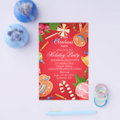 Uitnodiging voor kerstfeestdagen flyer (Enkel)