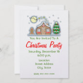 Uitnodiging voor kerstfeestdagen - Gingerbrood Hou (Voorkant)