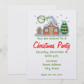 Uitnodiging voor kerstfeestdagen - Gingerbrood Hou (Voorkant / Achterkant)