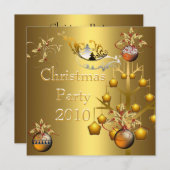 Uitnodiging voor kerstfeestdagen Gold-feestdagen (Voorkant / Achterkant)