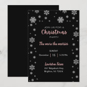 Uitnodiging voor kerstfeestdagen in Black & Roze S (Voorkant / Achterkant)