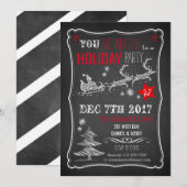 Uitnodiging voor kerstfeestdagen in Chalkboard (Voorkant / Achterkant)