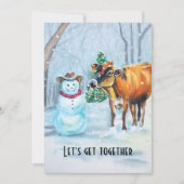 Uitnodiging voor kerstfeestdagen in Cowboy Snowman (Voorkant)