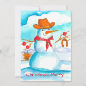 Uitnodiging voor kerstfeestdagen in Cowboy Snowman (Voorkant)