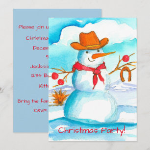 Uitnodiging voor kerstfeestdagen in Cowboy Snowman