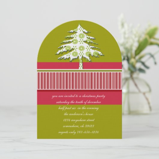 Uitnodiging voor kerstfeestdagen in de limoen kers (Staand voorkant)