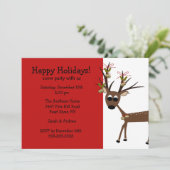 Uitnodiging voor kerstfeestdagen in de rendiervaka (Staand voorkant)