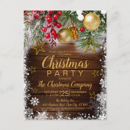 Uitnodiging voor kerstfeestdagen in de Rustige Gol (Voorkant)