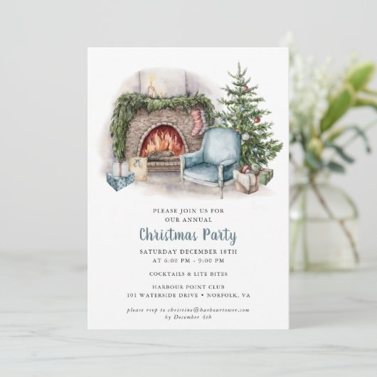 Uitnodiging voor kerstfeestdagen in de Waterverf E (Staand voorkant)