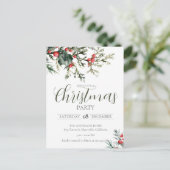 Uitnodiging voor kerstfeestdagen in de Waterverf E Briefkaart (Staand voorkant)