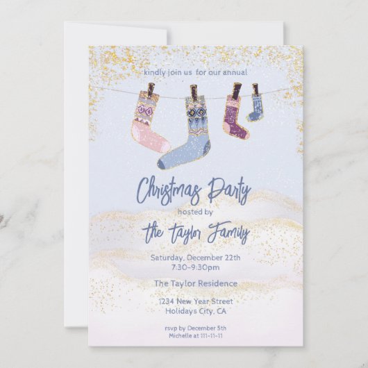 Uitnodiging voor kerstfeestdagen in de winter (Voorkant)