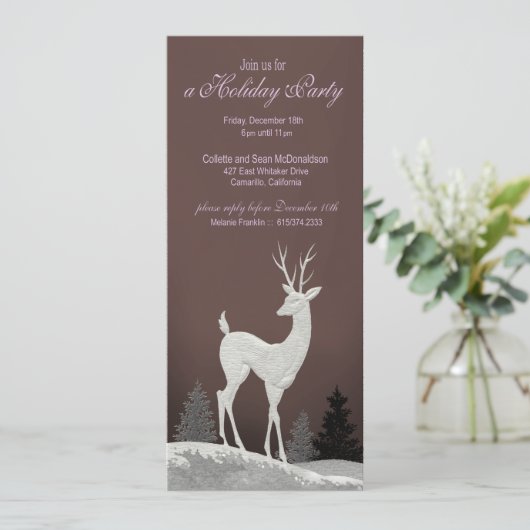 Uitnodiging voor kerstfeestdagen in de winter (pru (Staand voorkant)