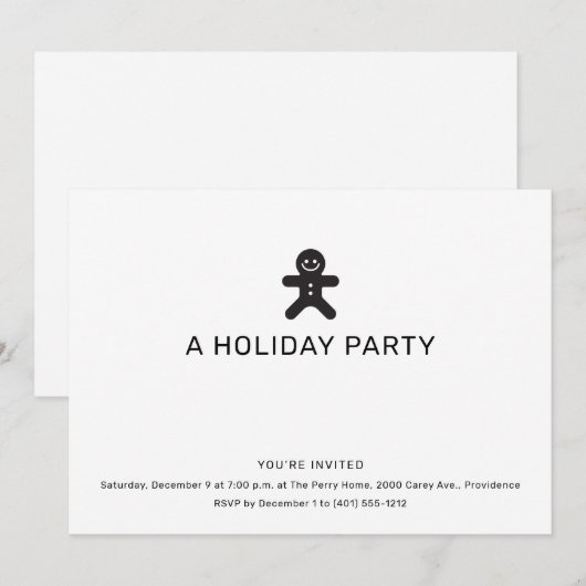 Uitnodiging voor kerstfeestdagen in Gingerbrood (Voorkant / Achterkant)