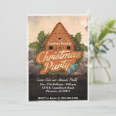 Uitnodiging voor kerstfeestdagen in Gingerbrood (Staand voorkant)