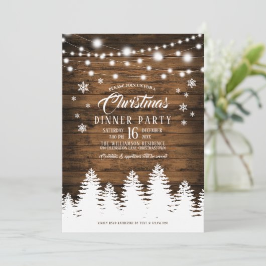 Uitnodiging voor kerstfeestdagen in het bijtende l (Staand voorkant)