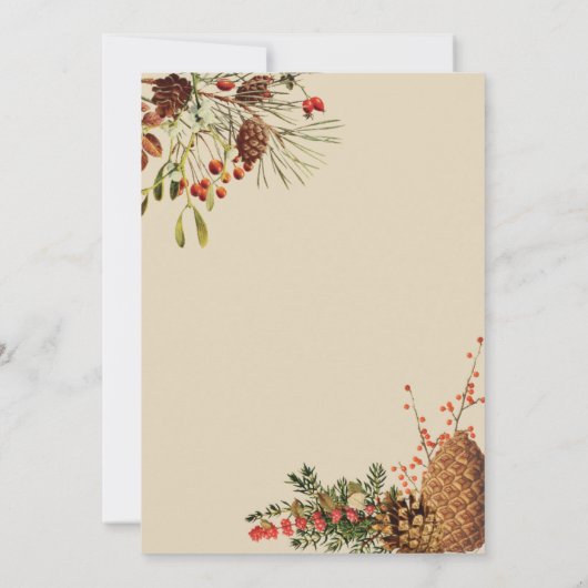 Uitnodiging voor kerstfeestdagen in het groen (Achterkant)