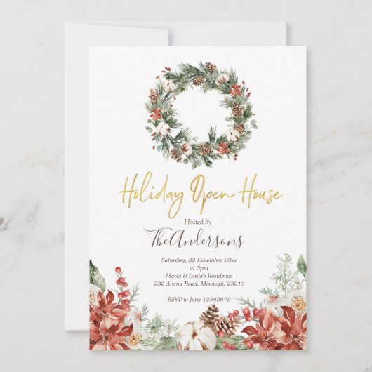 Uitnodiging voor kerstfeestdagen in het Open House (Voorkant)