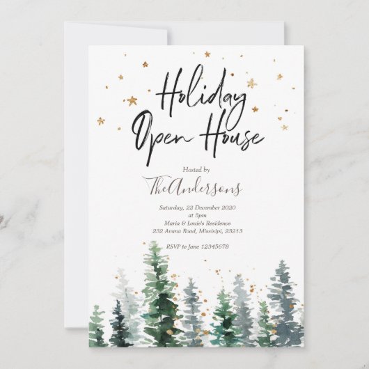 Uitnodiging voor kerstfeestdagen in het Open House (Voorkant)