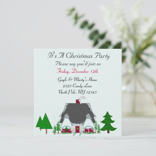 Uitnodiging voor kerstfeestdagen in onze omgeving (Staand voorkant)