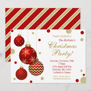 Uitnodiging voor kerstfeestdagen in Red en Gold Ba
