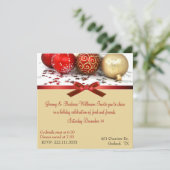 Uitnodiging voor kerstfeestdagen in Red & Gold Bal (Staand voorkant)