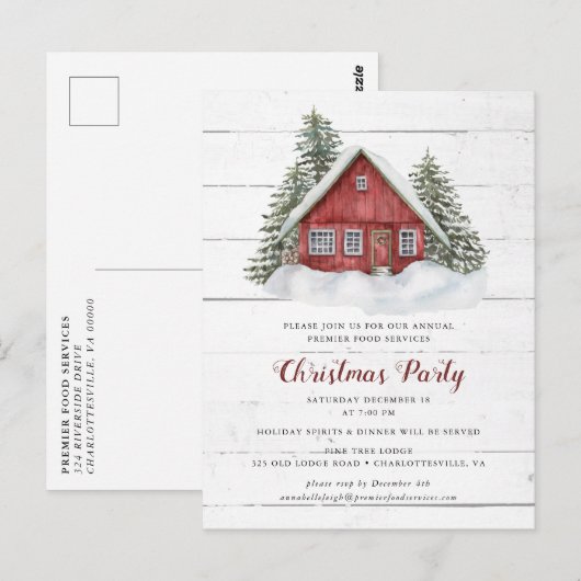 Uitnodiging voor kerstfeestdagen in Roustië (Voorkant / Achterkant)