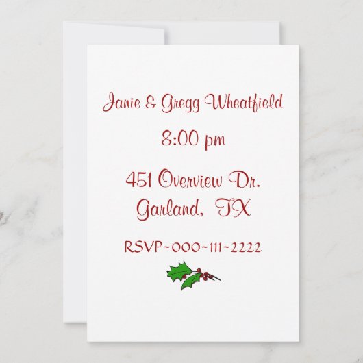 Uitnodiging voor kerstfeestdagen in Santa & Rudolp (Achterkant)