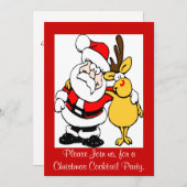 Uitnodiging voor kerstfeestdagen in Santa & Rudolp (Voorkant / Achterkant)