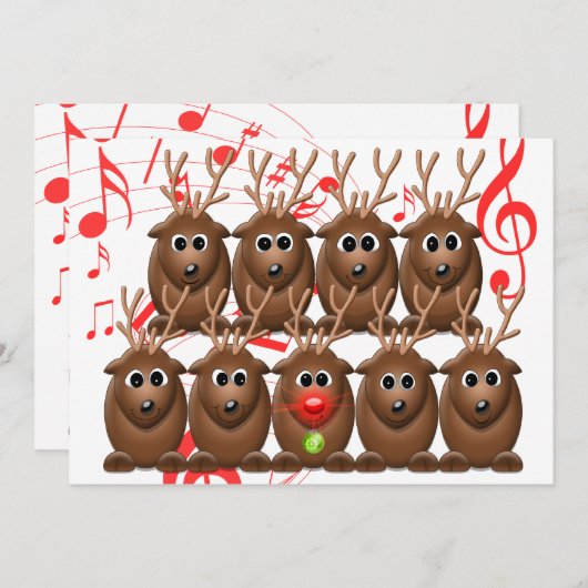 Uitnodiging voor kerstfeestdagen in Santa's Reinde (Voorkant / Achterkant)