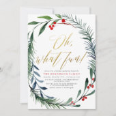 Uitnodiging voor kerstfeestdagen in winterberry (Voorkant)