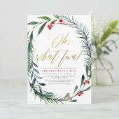 Uitnodiging voor kerstfeestdagen in winterberry (Staand voorkant)