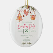 Uitnodiging voor kerstfeestdagen keramisch ornament (Rechts)