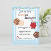 Uitnodiging voor kerstfeestdagen Koekjesuitwisseli (Staand voorkant)