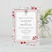 Uitnodiging voor kerstfeestdagen met Berry Wedding (Staand voorkant)