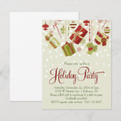 Uitnodiging voor kerstfeestdagen met cadeaubon Exc (Voorkant / Achterkant)