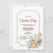 Uitnodiging voor kerstfeestdagen met Champagne (Voorkant)