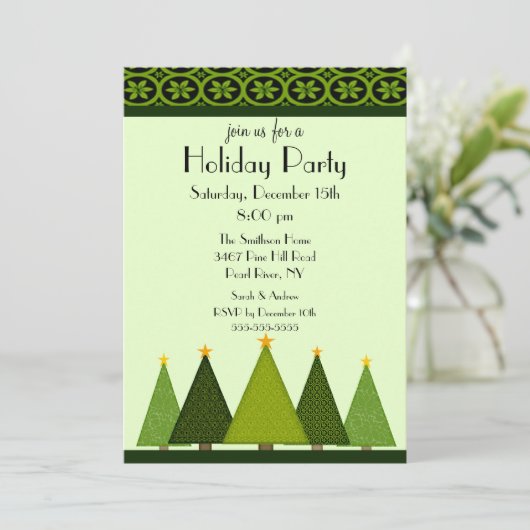 Uitnodiging voor kerstfeestdagen met de Elegant Tr (Staand voorkant)