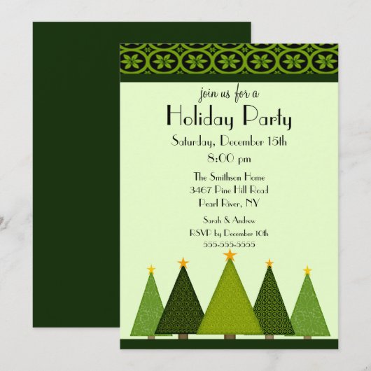 Uitnodiging voor kerstfeestdagen met de Elegant Tr (Voorkant / Achterkant)