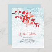 Uitnodiging voor kerstfeestdagen met elegante kers (Voorkant / Achterkant)