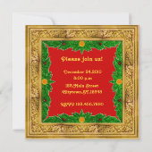 Uitnodiging voor kerstfeestdagen met Golden Lijst (Achterkant)