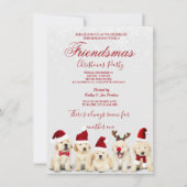 Uitnodiging voor kerstfeestdagen met Gouden Retrie (Voorkant)