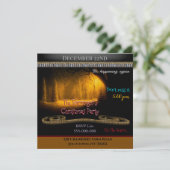 Uitnodiging voor kerstfeestdagen met gouden sneeuw (Staand voorkant)