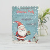 Uitnodiging voor kerstfeestdagen met kerstcadeaus (Staand voorkant)